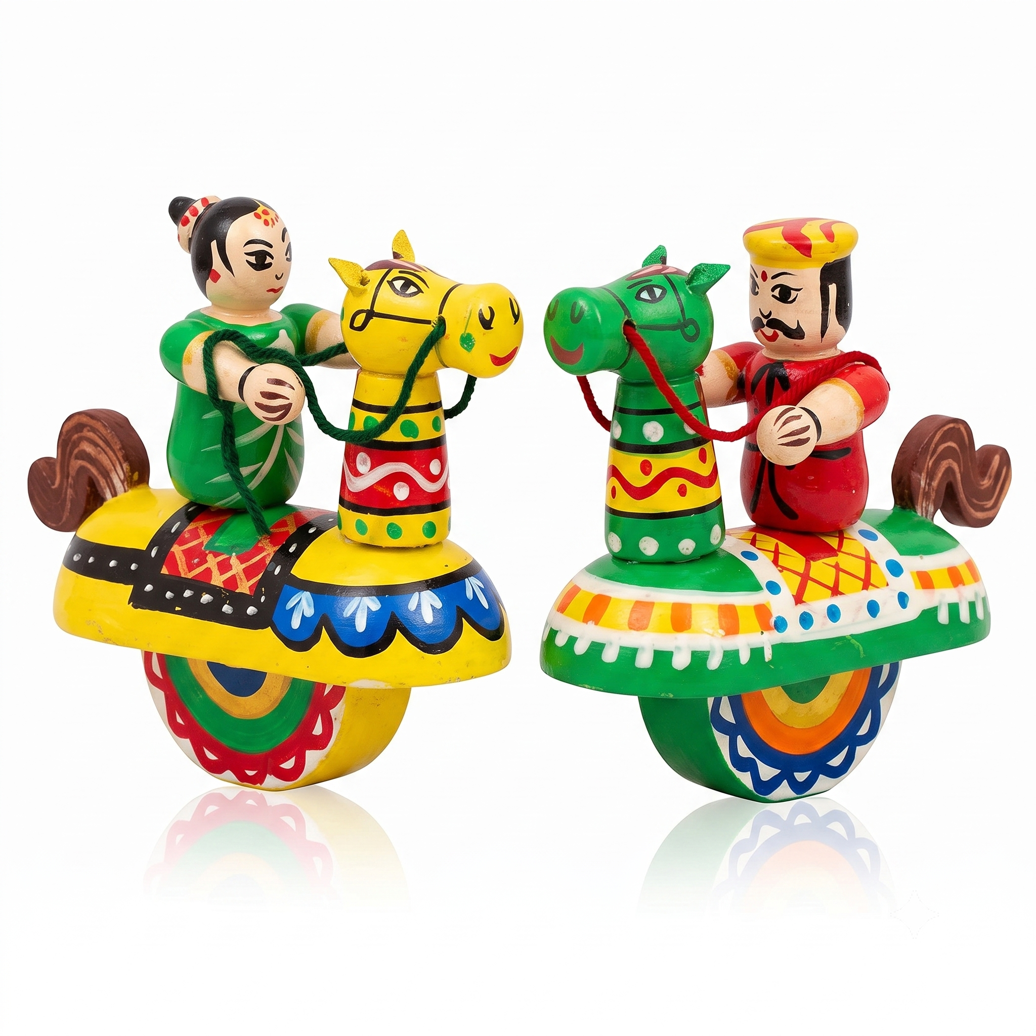 Handcrafted wooden horse toys